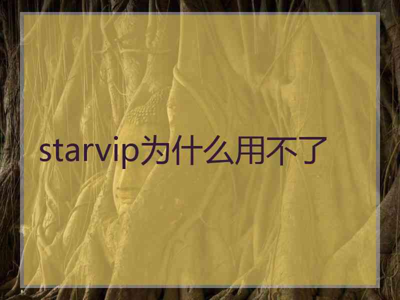 starvip为什么用不了