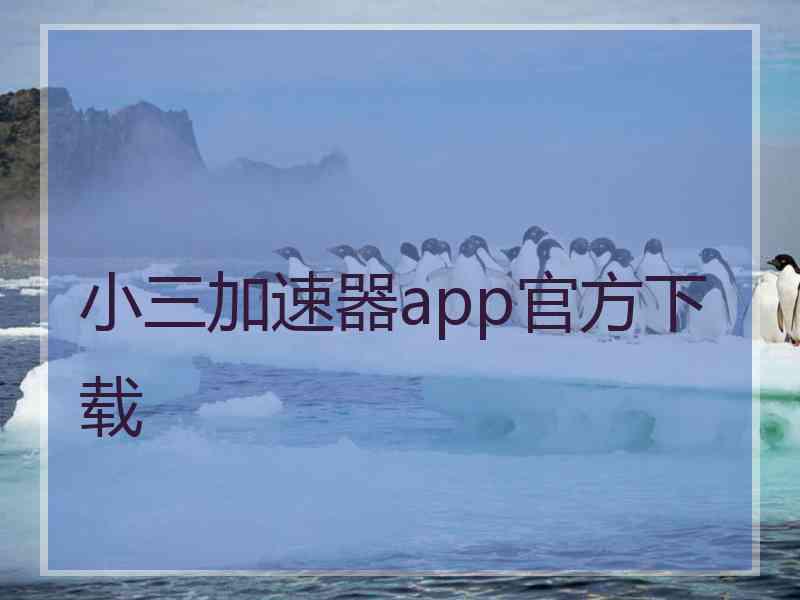 小三加速器app官方下载