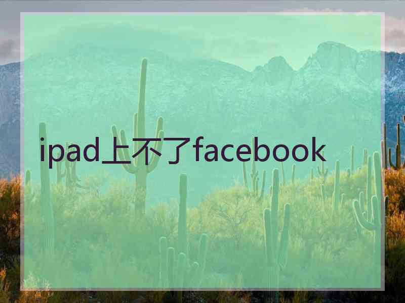 ipad上不了facebook