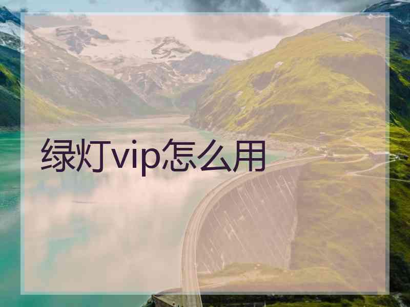 绿灯vip怎么用