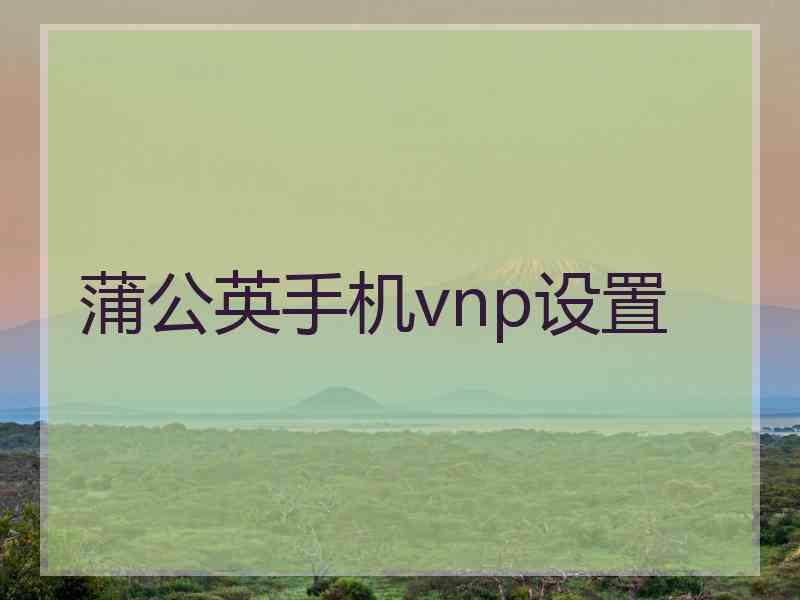 蒲公英手机vnp设置