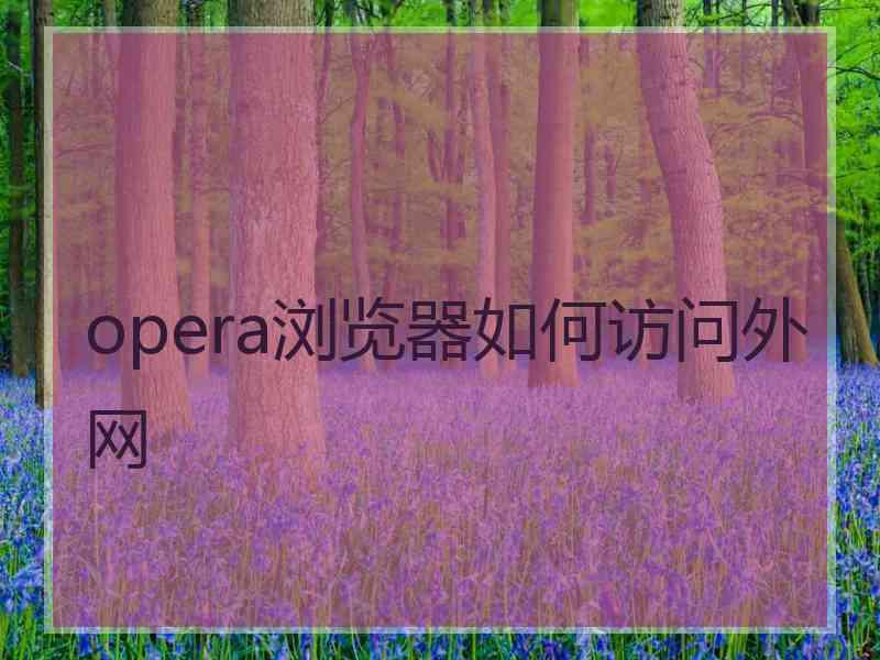 opera浏览器如何访问外网