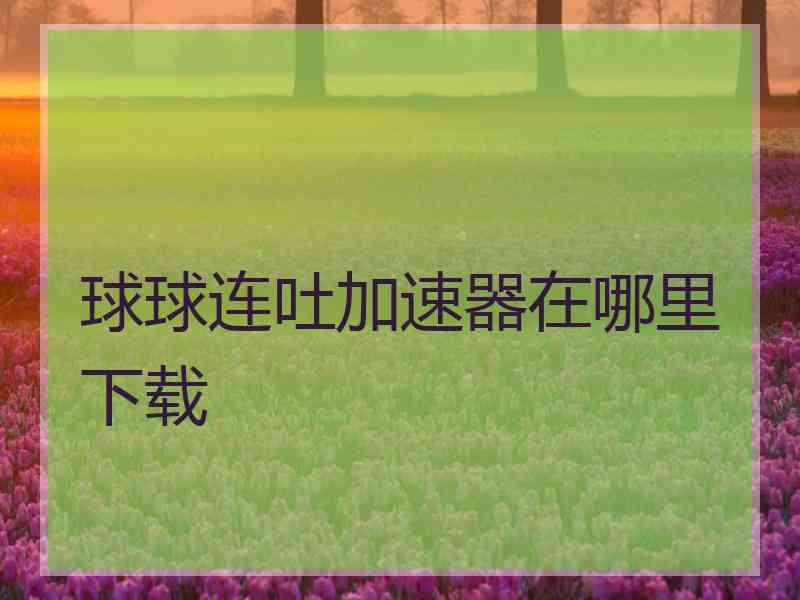 球球连吐加速器在哪里下载