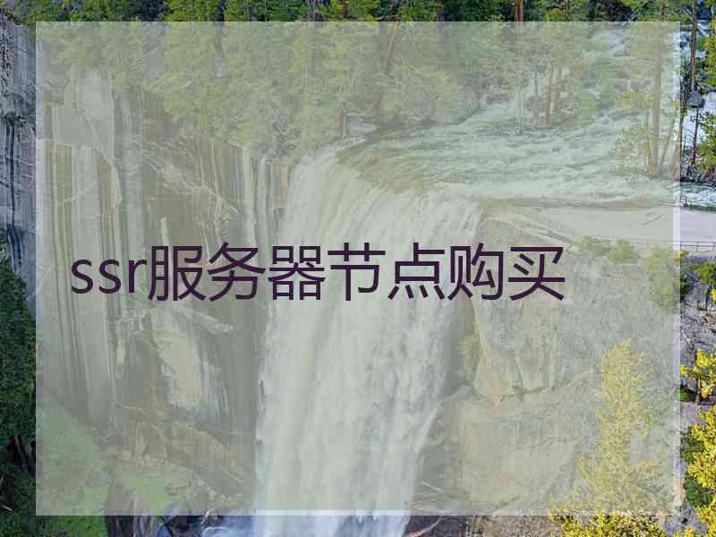 ssr服务器节点购买