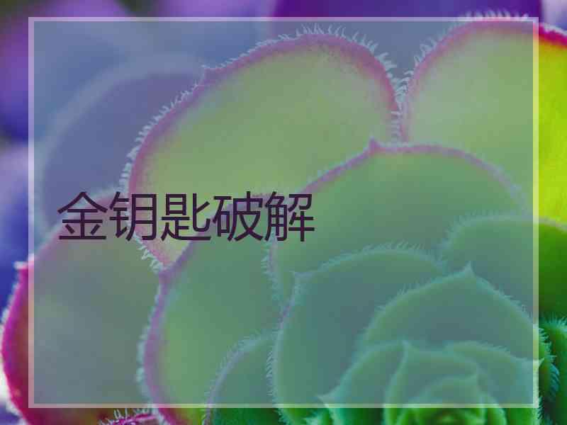 金钥匙破解