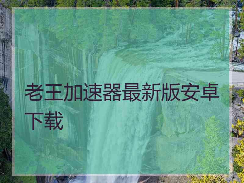 老王加速器最新版安卓下载