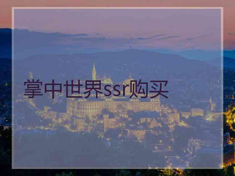 掌中世界ssr购买