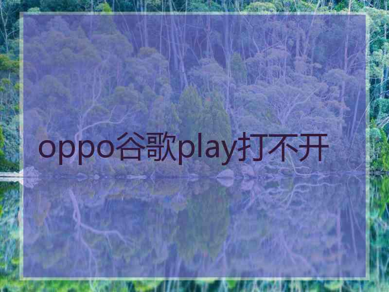 oppo谷歌play打不开