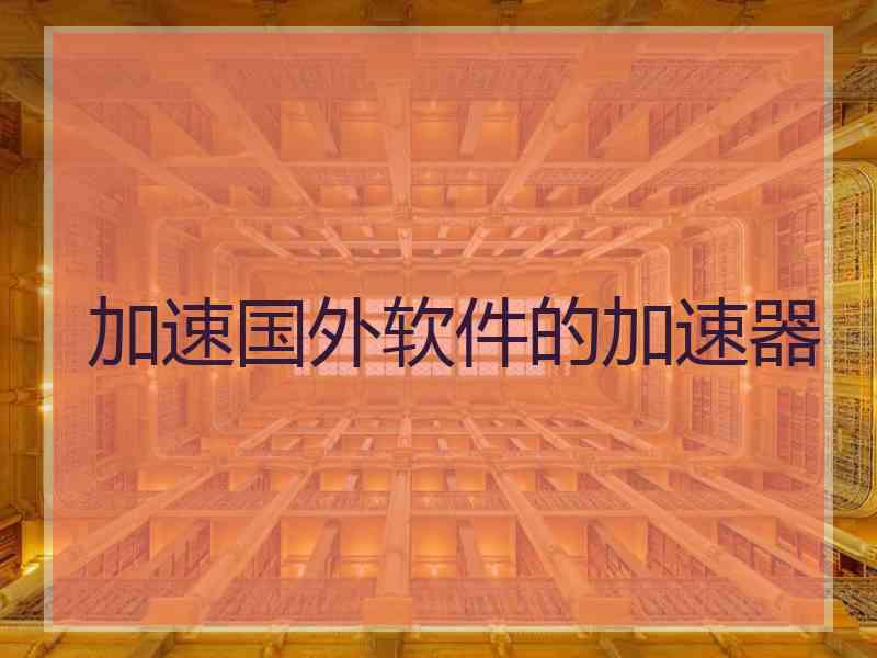 加速国外软件的加速器