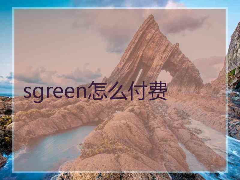sgreen怎么付费