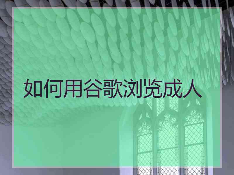 如何用谷歌浏览成人