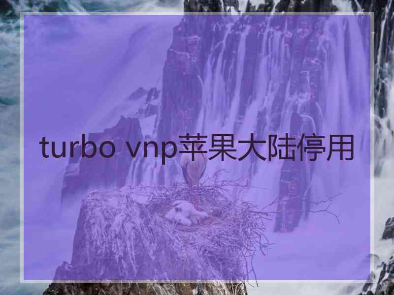 turbo vnp苹果大陆停用
