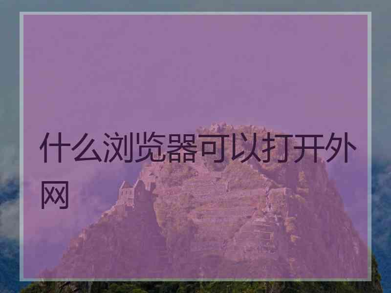 什么浏览器可以打开外网