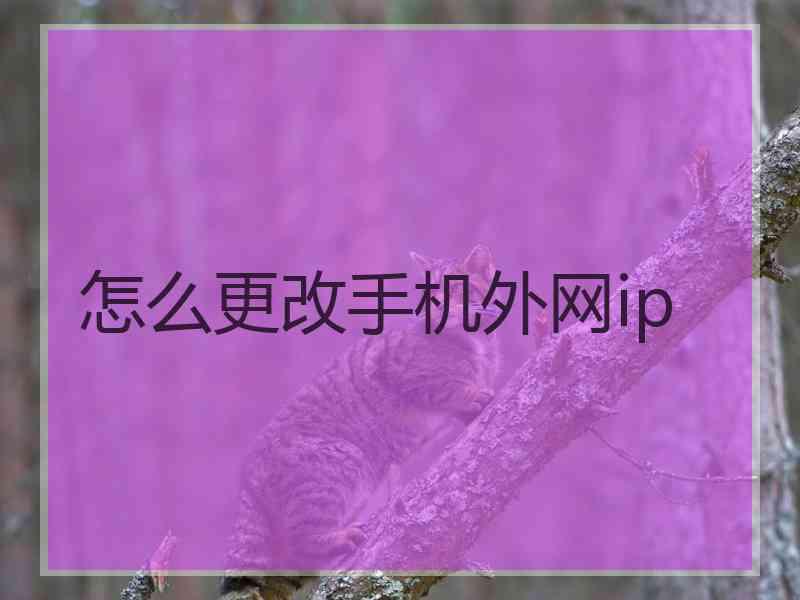 怎么更改手机外网ip