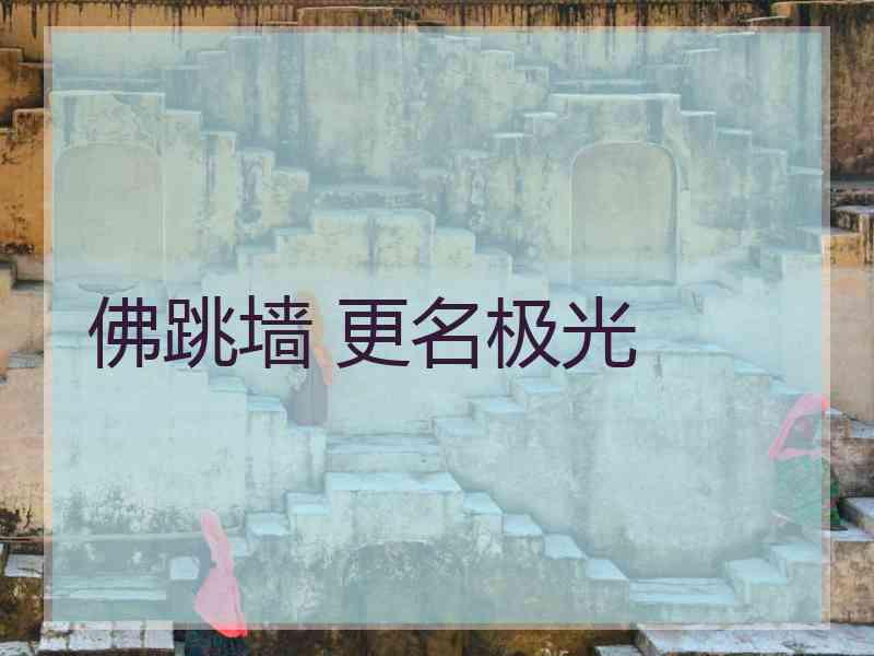 佛跳墙 更名极光