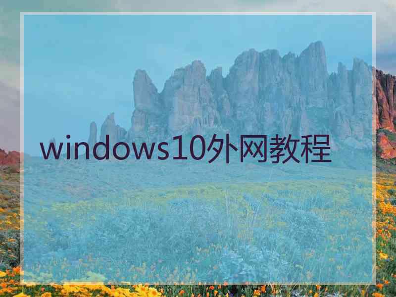 windows10外网教程