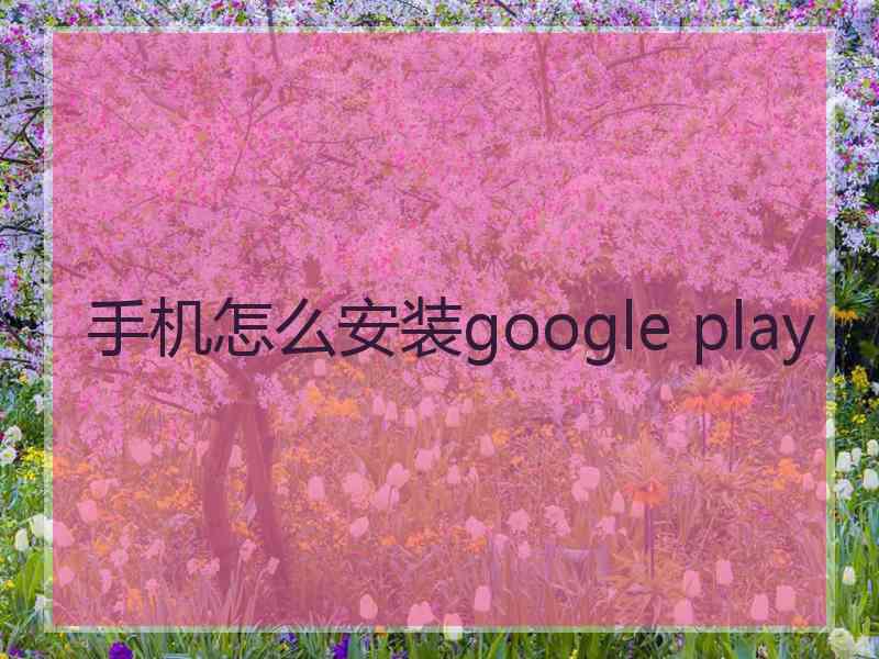 手机怎么安装google play