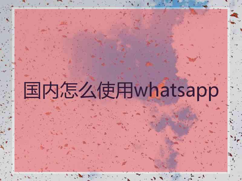 国内怎么使用whatsapp