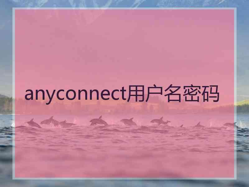 anyconnect用户名密码