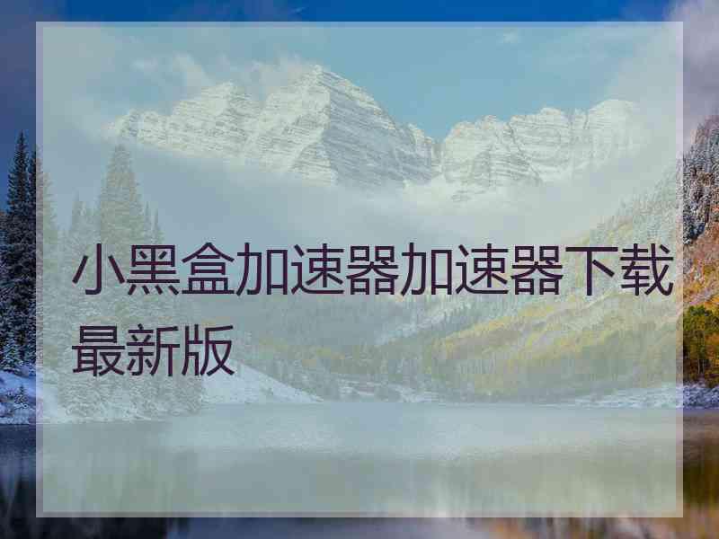 小黑盒加速器加速器下载最新版