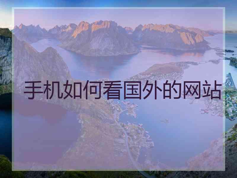 手机如何看国外的网站
