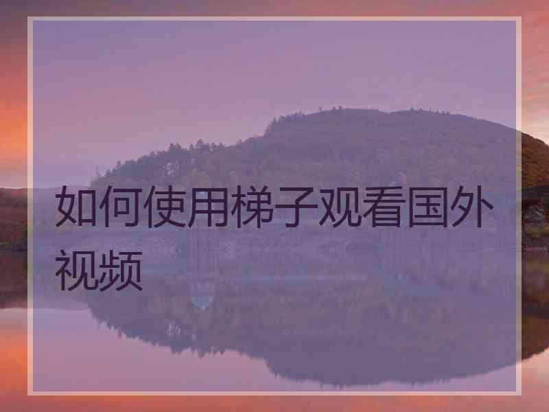 如何使用梯子观看国外视频