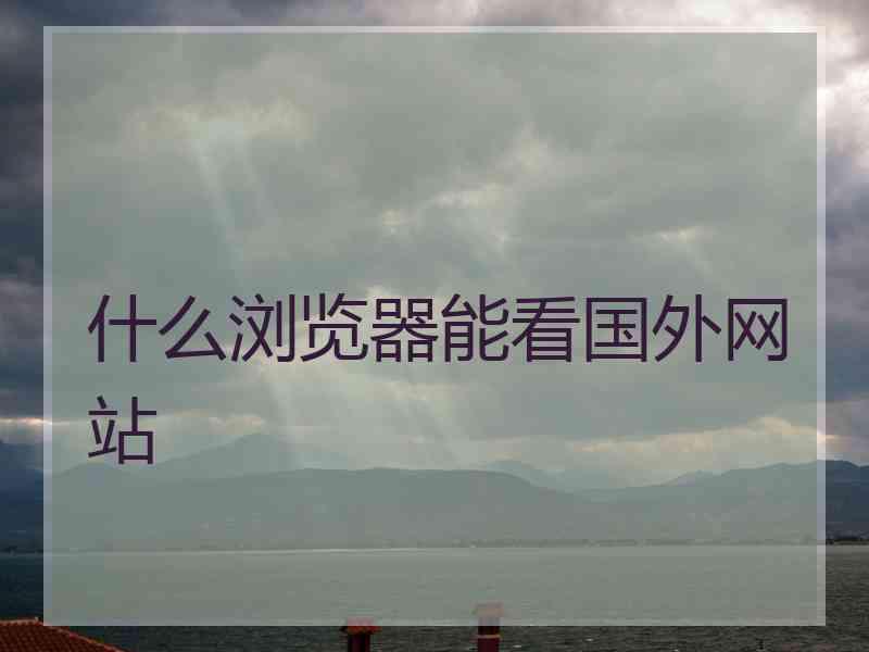 什么浏览器能看国外网站