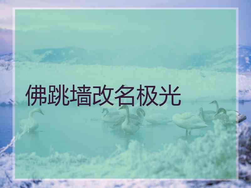 佛跳墙改名极光