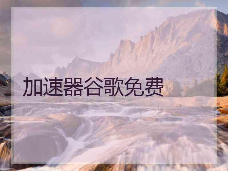 加速器谷歌免费