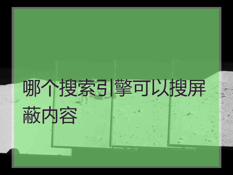 哪个搜索引擎可以搜屏蔽内容