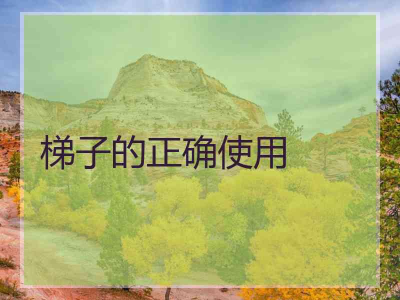 梯子的正确使用