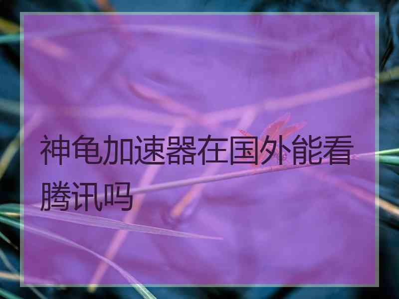 神龟加速器在国外能看腾讯吗