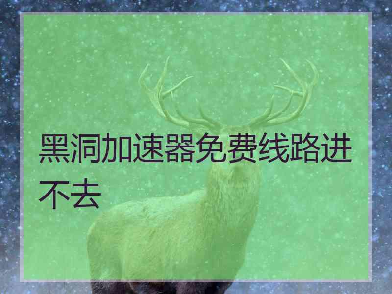 黑洞加速器免费线路进不去