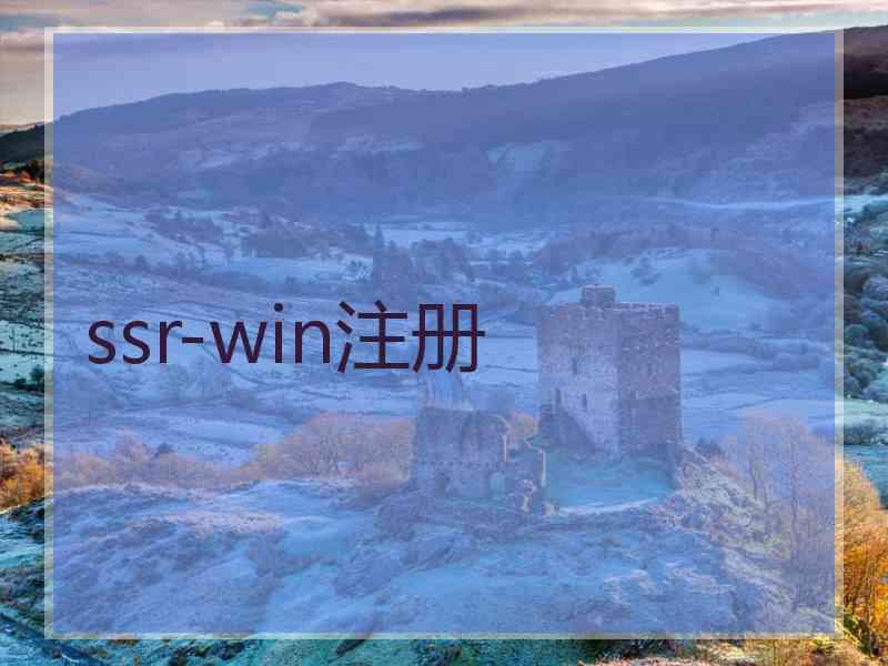 ssr-win注册