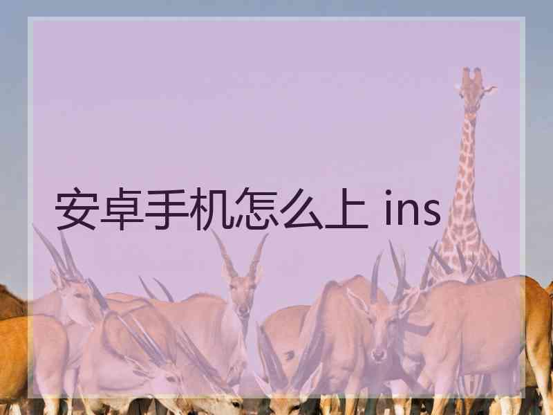 安卓手机怎么上 ins