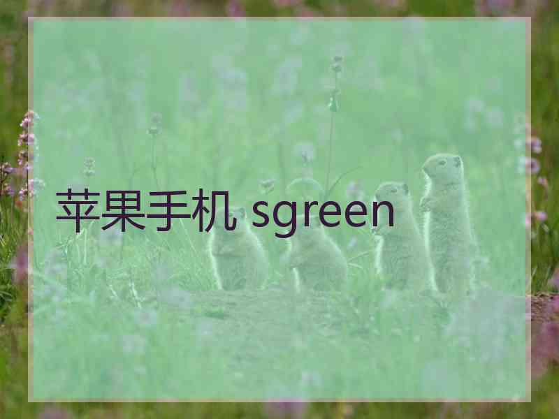 苹果手机 sgreen