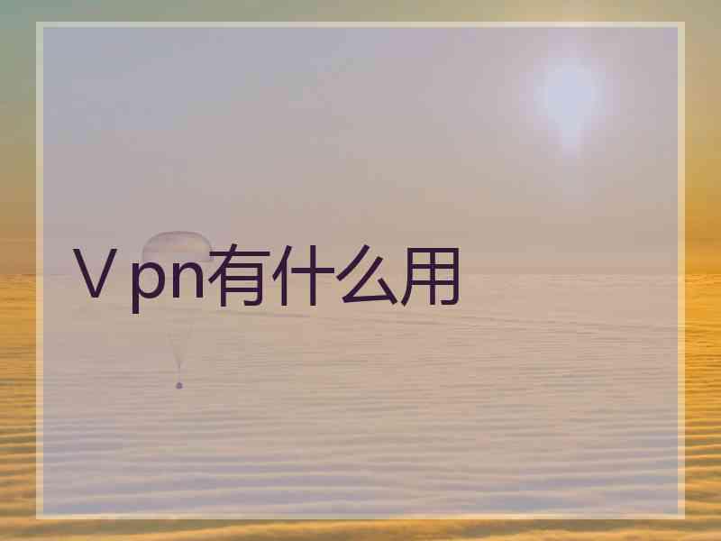 Ⅴpn有什么用