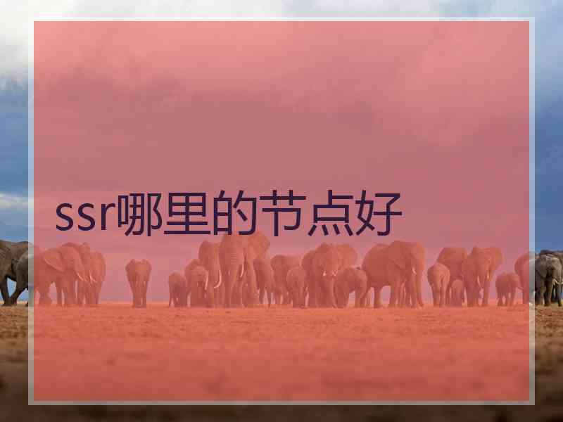 ssr哪里的节点好