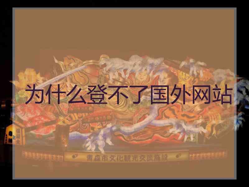 为什么登不了国外网站