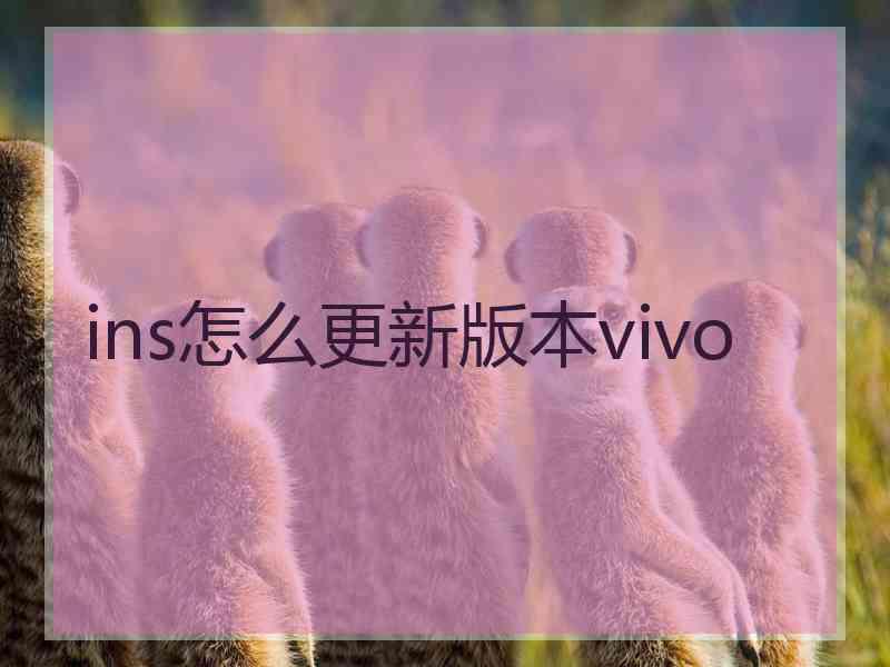 ins怎么更新版本vivo