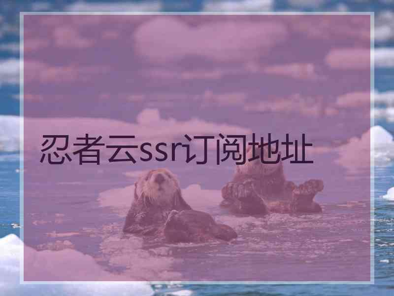 忍者云ssr订阅地址