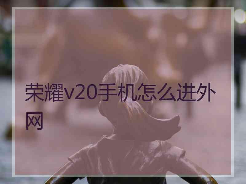 荣耀v20手机怎么进外网