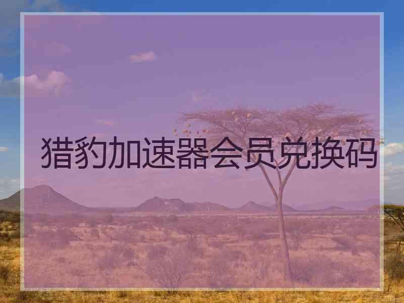 猎豹加速器会员兑换码